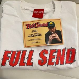 Full Send Barbed Wire White Tee Brand New Size L